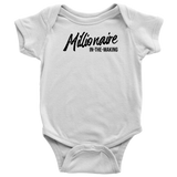 Millionaire-in-the-Making Onesie (Baby Bodysuit w/Black letters)