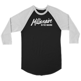 Millionaire-in-the-Making Canvas Unisex 3/4 Raglan WHITE LETTERS